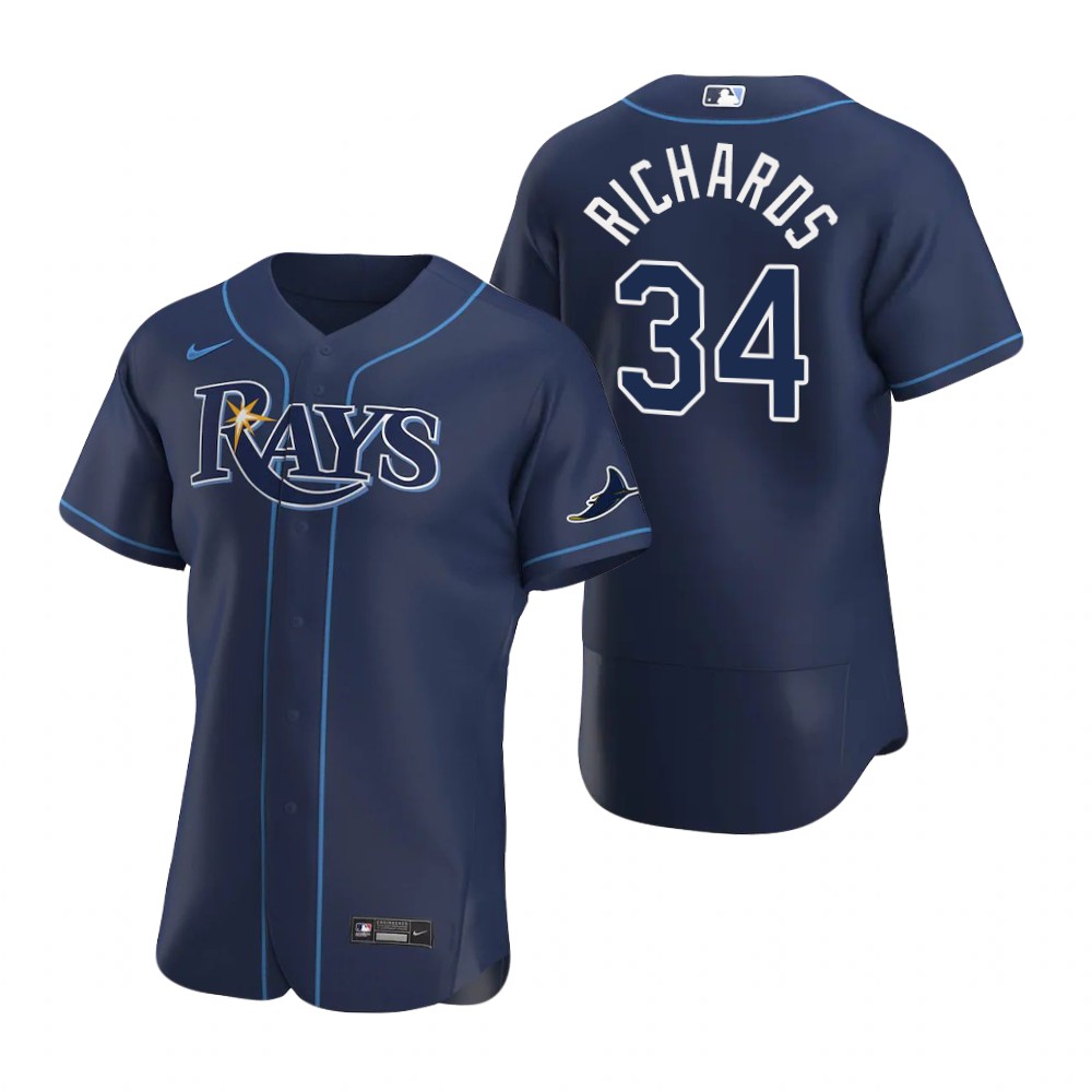 Tampa Bay Rays 34 Trevor Richards Men Nike Navy Alternate 2020 Authentic Team MLB Jersey